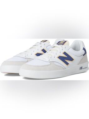 New Balance White Navy and Yellow CT 300 Sneakers